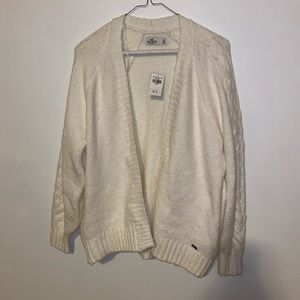 Oversized white Hollister cardigan